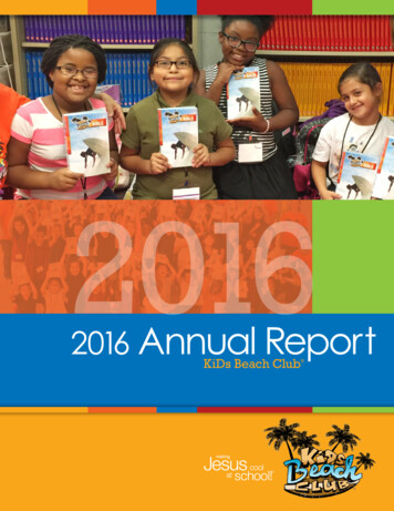 2016Annual Report - KiDs Beach Club