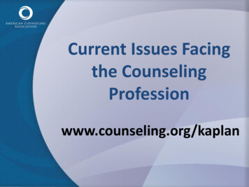 Current Issues Facing The Counseling Profession