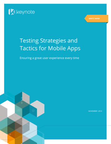 Testing Strategies And Tactics For Mobile Apps - TechWell
