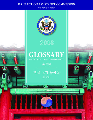Korean Glossary Of Election Terms - Eac.gov