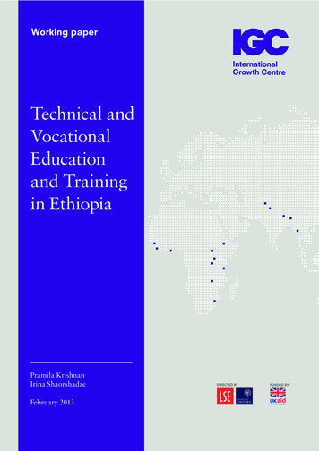 Technical And Vocational Education And Training - IGC