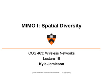 MIMO I: Spatial Diversity - Princeton University