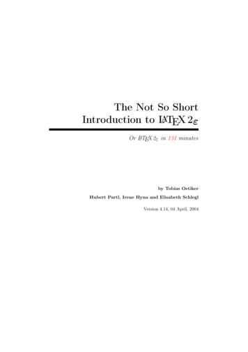 The Not So Short Introduction To LATEX2 - NCSU