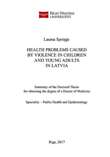 Health Problems Caused By Violence In Children And Young Adults . - Rsu