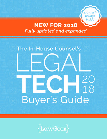 The In-Hous E Counsel's LEGAL TECH1 - Oregon State Bar