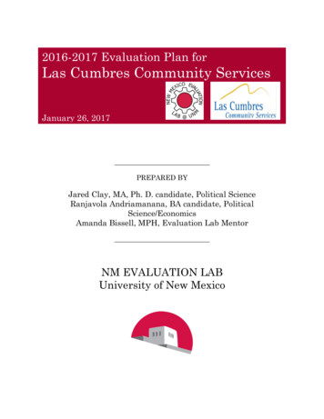 2016-2017 Evaluation Plan For Las Cumbres Community Services