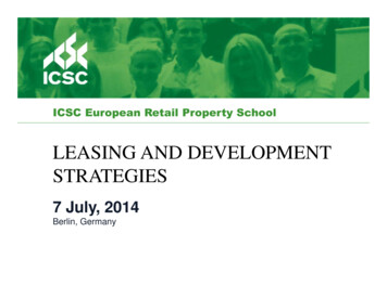 Leasing And Development Strategies - Icsc