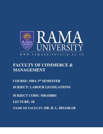 FACULTY OF COMMERCE & MANAGEMENT - Rama University