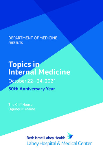 Topics In Internal Medicine - Lahey Health