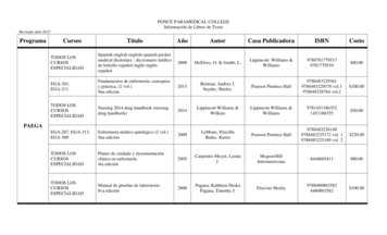 Información De Libros De Texto Revisado Abril 2015 Programa . - POPAC