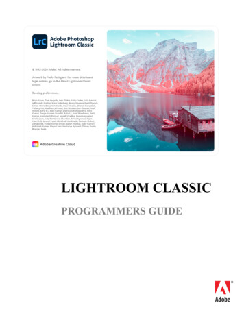 Adobe Photoshop Lightroom SDK 4 Programmers Guide