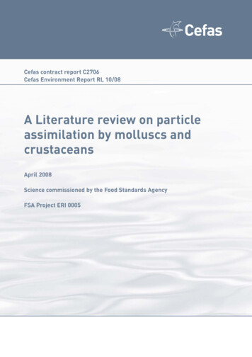 A Literature Review On Particle Assimilation By Molluscs And . - Cefas