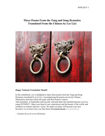 Three Poems From The Tang And Song Dynasties Translated From The .