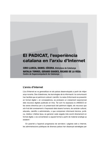 El PADICAT, L'experiència Catalana En L'arxiu D'Internet