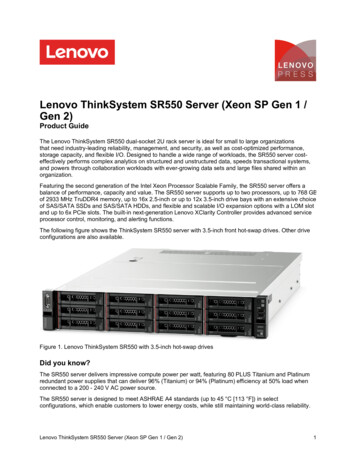 Lenovo ThinkSystem SR550 Server (Xeon SP Gen 1 / Gen 2)
