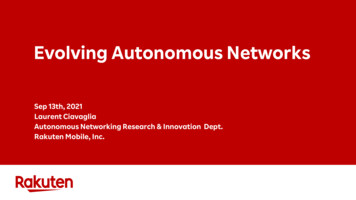 Evolving Autonomous Networks - NetSys 2021
