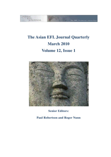 The Asian EFL Journal Quarterly March 2010 Volume 12, Issue 1