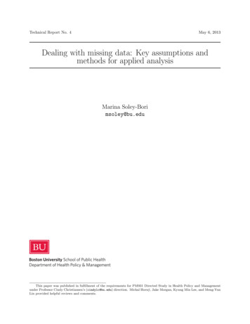 Dealing With Missing Data: Key Assumptions And Methods For Applied Analysis