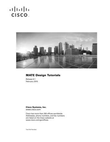 Cisco MATE Design 6.1 Tutorials