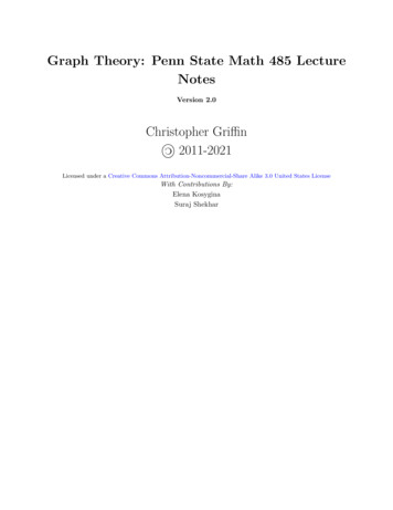 Graph Theory Lecture Notes - Pennsylvania State University
