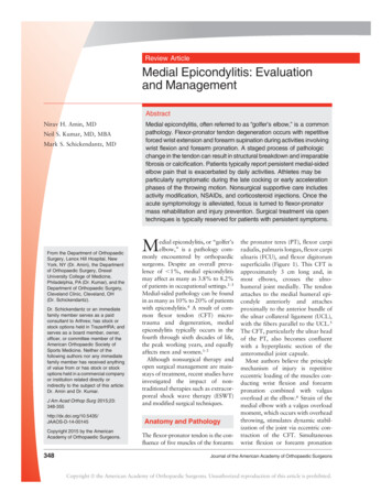 Review Article Medial Epicondylitis: Evaluation And Management
