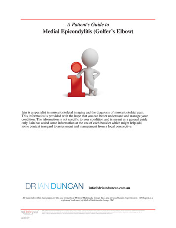 A Patient S Guide To Medial Epicondylitis (Golfer S Elbow)