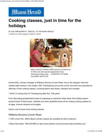 Cooking Classes, Just In Time For The Holidays - Miami Dade College