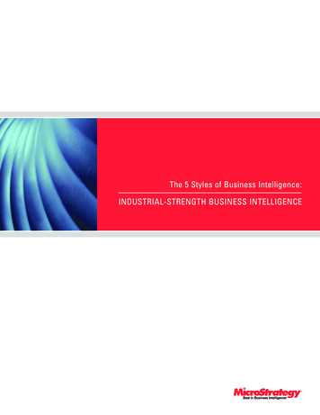 The 5 Styles Of Business Intelligence: INDUSTRIAL-STRENGTH BUSINESS .