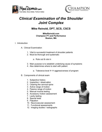 Clinical Examination Of The Shoulder Joint Complex - Mike Reinold