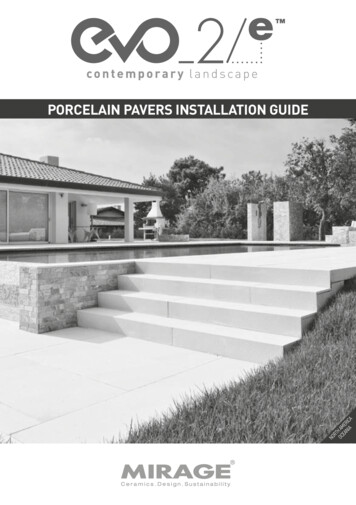 PORCELAIN PAVERS INSTALLATION GUIDE - Mirage USA