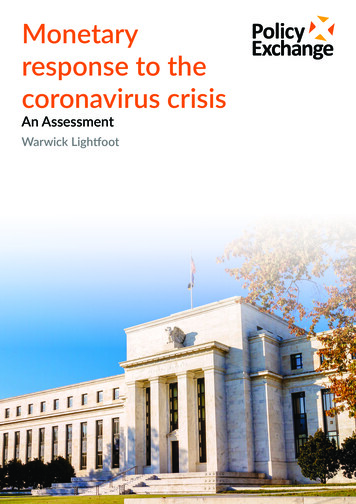 Monetary Response To The Coronavirus Crisis - Policy Exchange