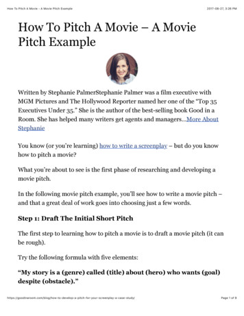 How To Pitch A Movie - A Movie Pitch Example - BC ADST