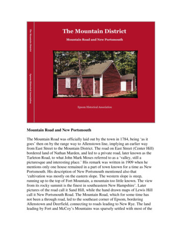 Mountain Road And New Portsmouth - Epsom History Home Page