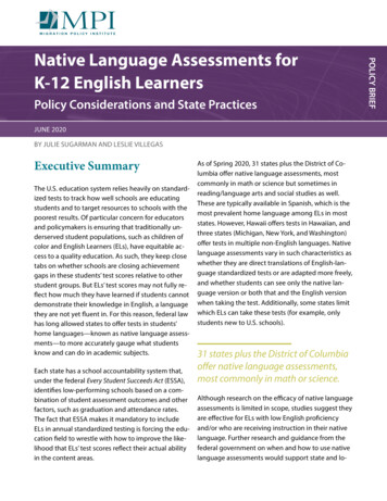 Native Language Assessments For K-12 English Learners