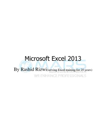 Microsoft Excel 2013 - MARS Training