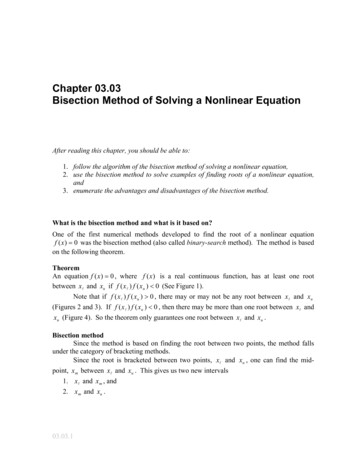 Bisection Method Of Solving Nonlinear Equations . - MATH FOR COLLEGE