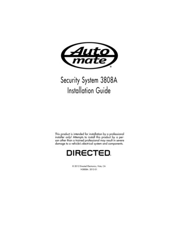 Security System 3808A Installation Guide