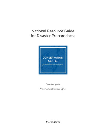 Resource Guide For Disaster Preparedness - Ccaha 