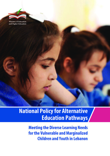 National Policy For Alternative Education Pathways - UNESCO