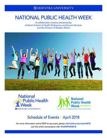 NATIONAL PUBLIC HEALTH WEEK - Hofstra University