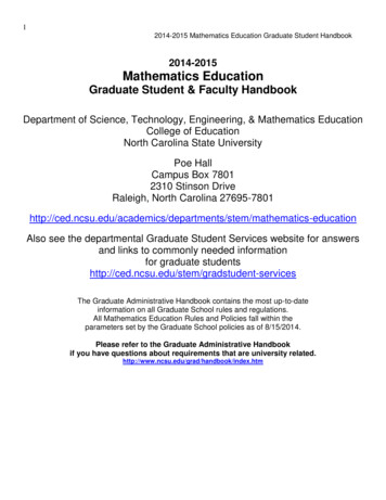 2014-2015 Mathematics Education Graduate Student & Faculty Handbook