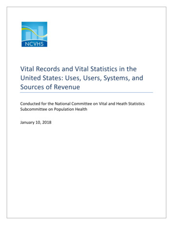 Vital Records And Vital Statistics In The United States