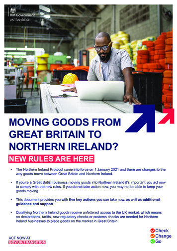 Moving Goods From Great Britain To Northern Ireland? - Gov.uk