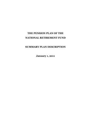 The Pension Plan Of The National Retirement Fund Summary Plan .