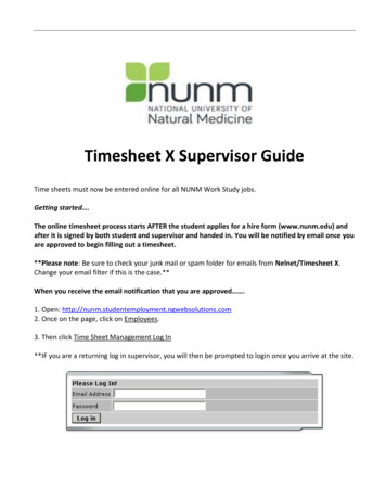 Timesheet X Supervisor Guide