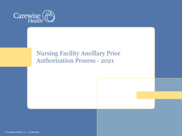 Nursing Facility Ancillary Prior Authorization Process - 2021