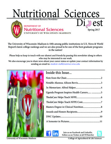 Nutritional Sciences - University Of Wisconsin-Madison