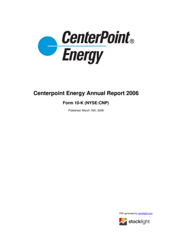 Centerpoint Energy Annual Report 2006 - Stocklight 