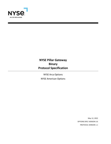 NYSE Pillar Options Binary Gateway Protocol Specification
