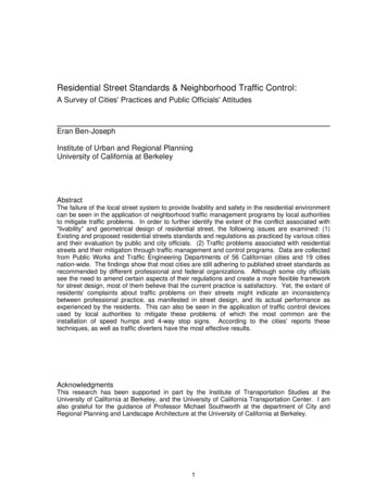 Residential Street Standards & Neighborhood Traffic Control